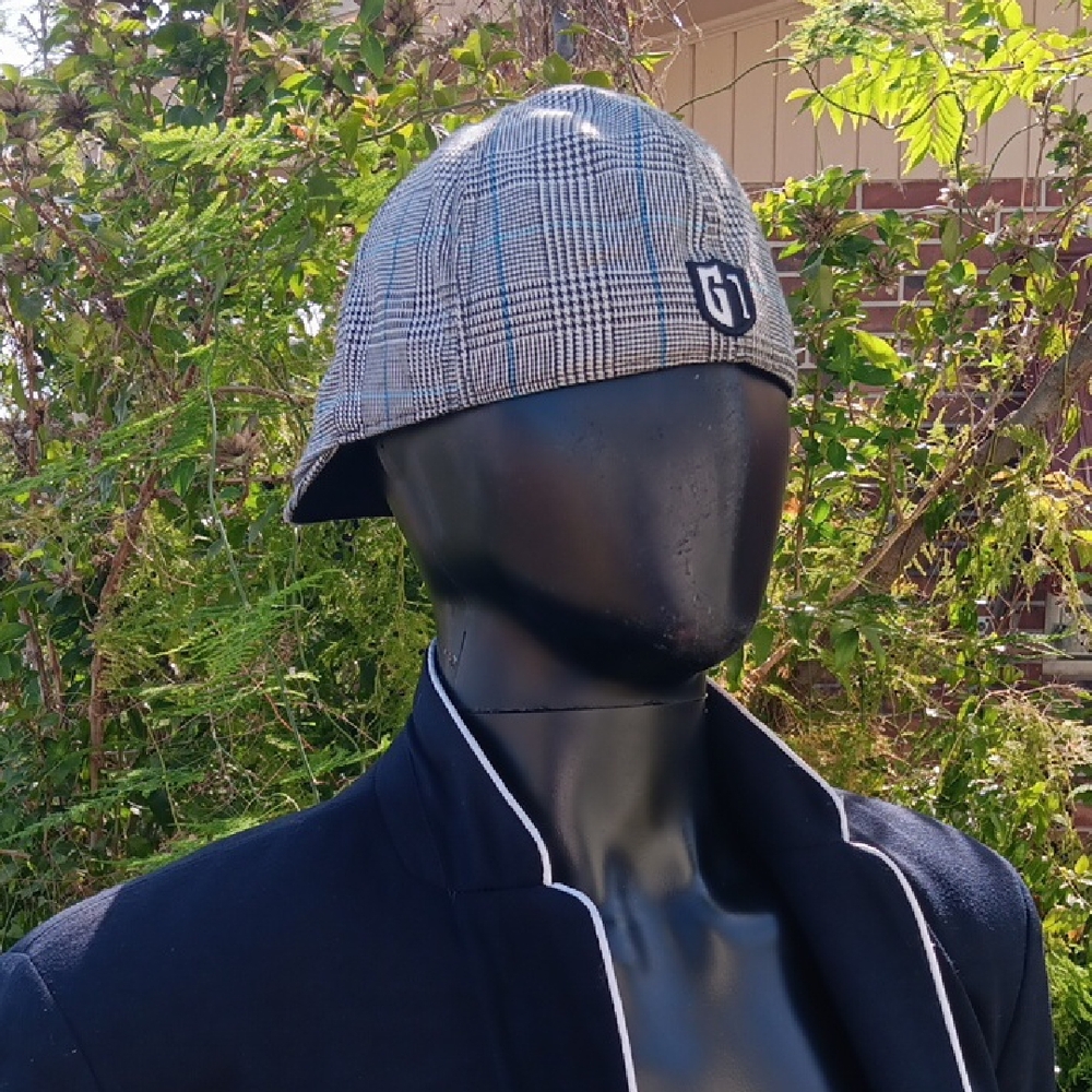 Signatures Unisex Black & Blue Plaid Golf Cap